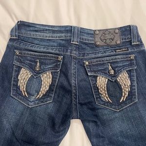 Miss me crops jeans 28 angel wings